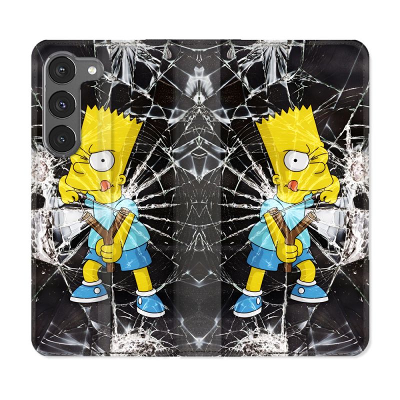 Housse Cuir Portefeuille Pour Samsung Galaxy A56 5G Simpson Bart