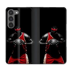 Housse Cuir Portefeuille Pour Samsung Galaxy A56 5G Sport Basketeur