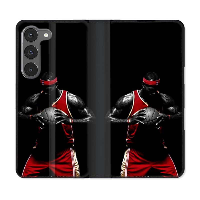 Housse Cuir Portefeuille Pour Samsung Galaxy A56 5G Sport Basketeur