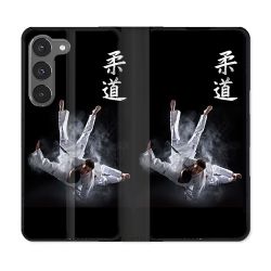 Housse Cuir Portefeuille Pour Samsung Galaxy A56 5G Sport Judo Noir