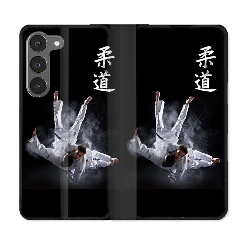 Housse Cuir Portefeuille Pour Samsung Galaxy A56 5G Sport Judo Noir