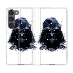 Housse Cuir Portefeuille Pour Samsung Galaxy A56 5G Star Wars - Dark Vador Blanc