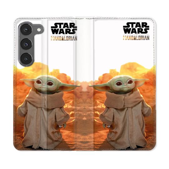 Housse Cuir Portefeuille Pour Samsung Galaxy A56 5G Star Wars - Yoda bebe soleil