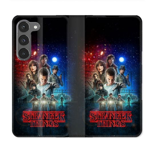 Housse Cuir Portefeuille Pour Samsung Galaxy A56 5G Stranger Things Affiche 1