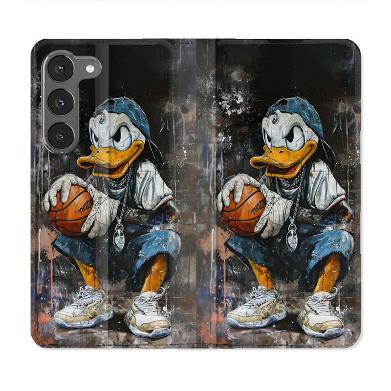 Housse Cuir Portefeuille Pour Samsung Galaxy A56 5G Street Art Donald Duck
