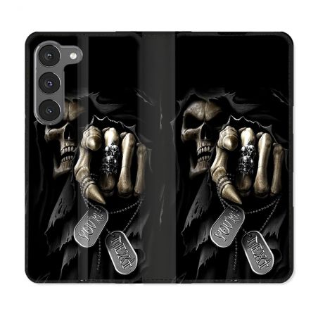 Housse Cuir Portefeuille Pour Samsung Galaxy A56 5G Tete de Mort Your Next