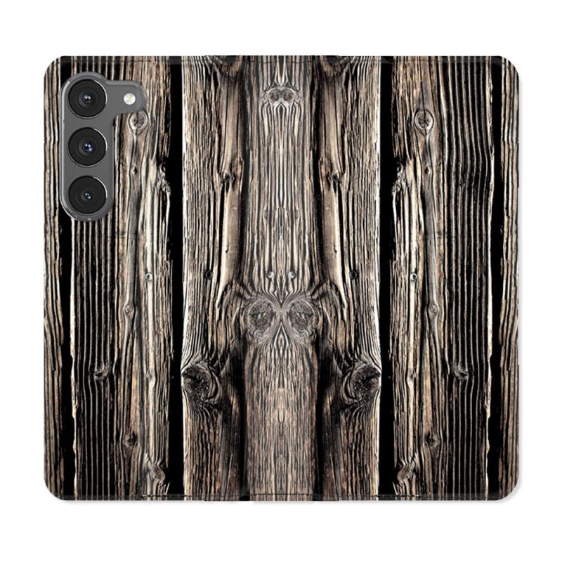 Housse Cuir Portefeuille Pour Samsung Galaxy A56 5G Texture Bois