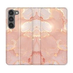 Housse Cuir Portefeuille Pour Samsung Galaxy A56 5G Texture Marbre Rose