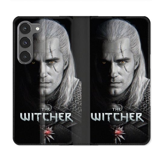 Housse Cuir Portefeuille Pour Samsung Galaxy A56 5G The Witcher Noir