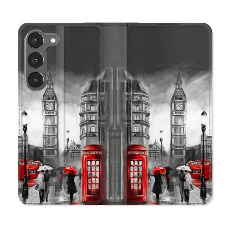 Housse Cuir Portefeuille Pour Samsung Galaxy A56 5G Voyage Angleterre Londres Vintage