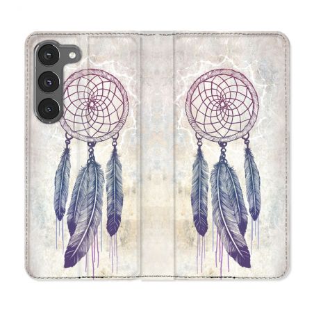 Housse Cuir Portefeuille Pour Samsung Galaxy A56 5G Zen Attrape Reve Blanc