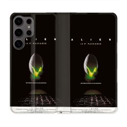 Housse Cuir Portefeuille Pour Samsung Galaxy S25 Alien Affiche