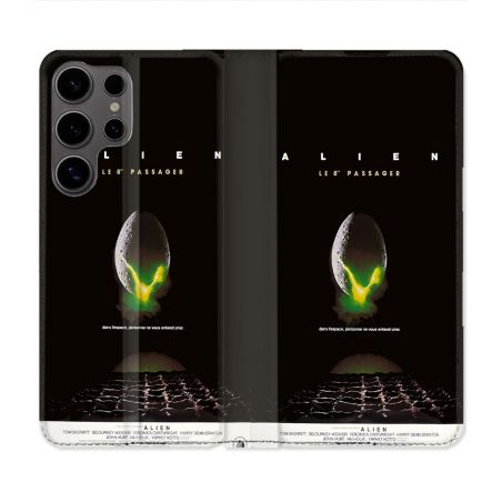 Housse Cuir Portefeuille Pour Samsung Galaxy S25 Alien Affiche