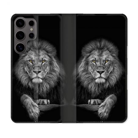 Housse Cuir Portefeuille Pour Samsung Galaxy S25 Animal Lion Majestueux