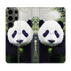 Housse Cuir Portefeuille Pour Samsung Galaxy S25 Animal Panda Color