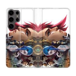 Housse Cuir Portefeuille Pour Samsung Galaxy S25 Arcane Jinx Sœur