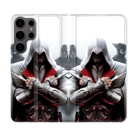 Housse Cuir Portefeuille Pour Samsung Galaxy S25 Assassin Creed Mask