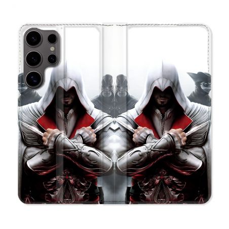 Housse Cuir Portefeuille Pour Samsung Galaxy S25 Assassin Creed Mask