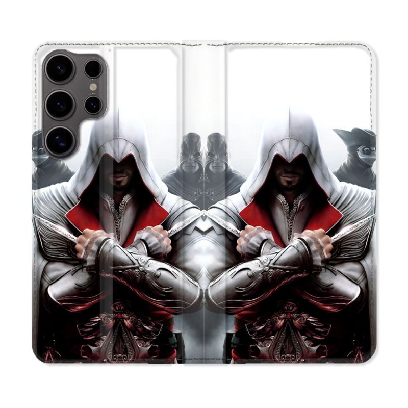 Housse Cuir Portefeuille Pour Samsung Galaxy S25 Assassin Creed Mask