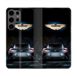 Housse Cuir Portefeuille Pour Samsung Galaxy S25 Aston Martin