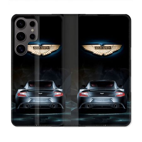 Housse Cuir Portefeuille Pour Samsung Galaxy S25 Aston Martin