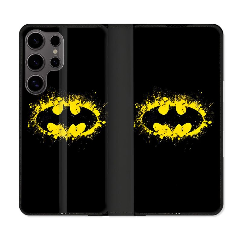 Housse Cuir Portefeuille Pour Samsung Galaxy S25 Batman Logo