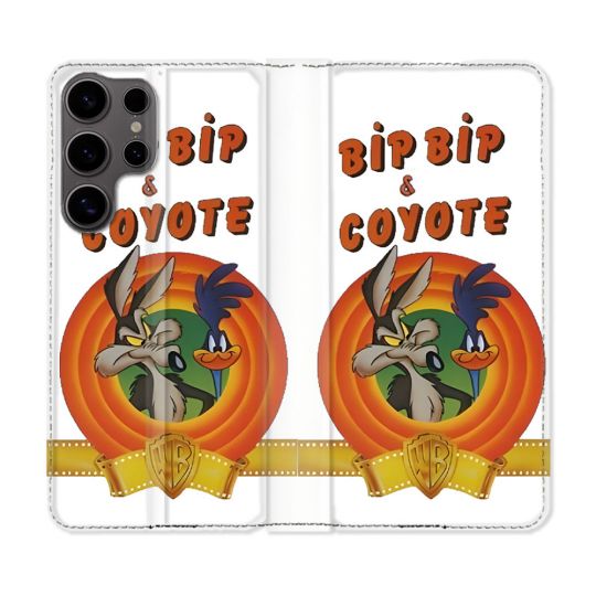 Housse Cuir Portefeuille Pour Samsung Galaxy S25 Bip Bip Coyote