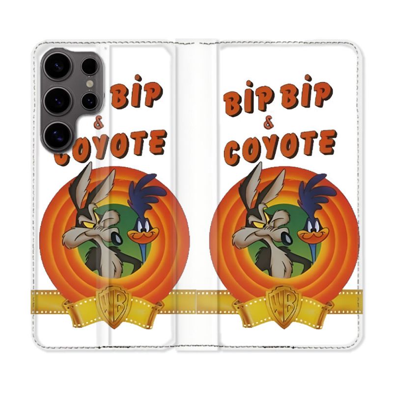 Housse Cuir Portefeuille Pour Samsung Galaxy S25 Bip Bip Coyote