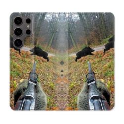 Housse Cuir Portefeuille Pour Samsung Galaxy S25 Chasse Vision Tir