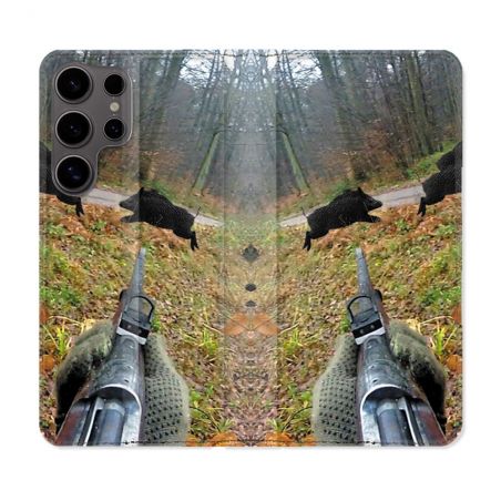 Housse Cuir Portefeuille Pour Samsung Galaxy S25 Chasse Vision Tir