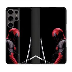 Housse Cuir Portefeuille Pour Samsung Galaxy S25 Deadpool Epee