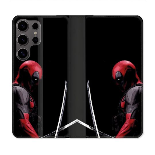 Housse Cuir Portefeuille Pour Samsung Galaxy S25 Deadpool Epee