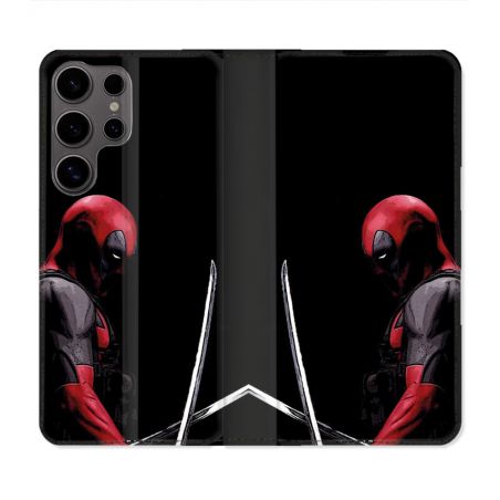 Housse Cuir Portefeuille Pour Samsung Galaxy S25 Deadpool Epee