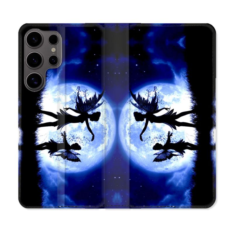 Housse Cuir Portefeuille Pour Samsung Galaxy S25 Fantastique Fee Lune