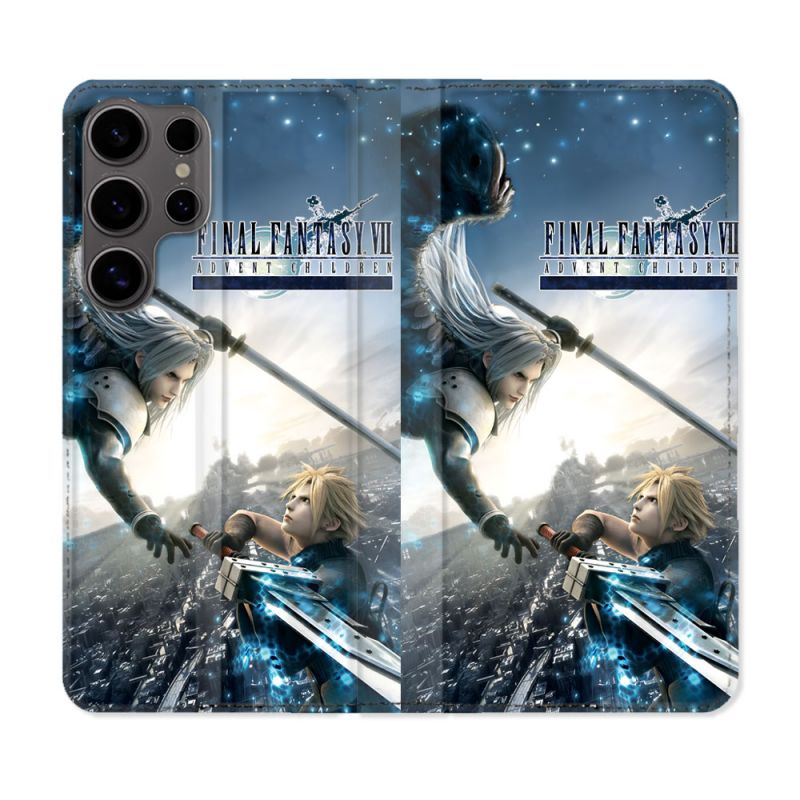 Housse Cuir Portefeuille Pour Samsung Galaxy S25 Final Fantaisy