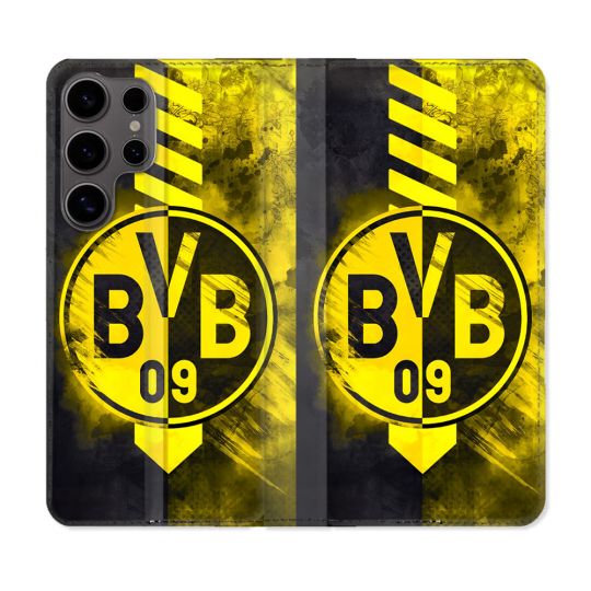 Housse Cuir Portefeuille Pour Samsung Galaxy S25 Foot Dortmund