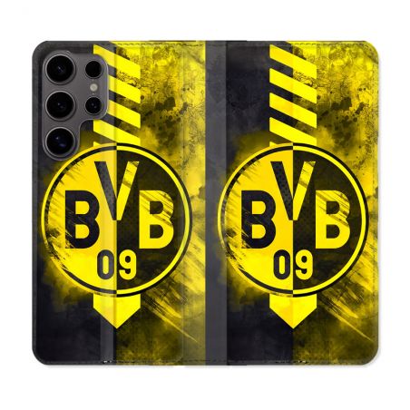 Housse Cuir Portefeuille Pour Samsung Galaxy S25 Foot Dortmund