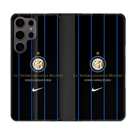 Housse Cuir Portefeuille Pour Samsung Galaxy S25 Foot Inter Milan