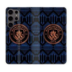 Housse Cuir Portefeuille Pour Samsung Galaxy S25 Foot Manchester City
