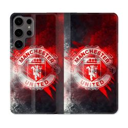 Housse Cuir Portefeuille Pour Samsung Galaxy S25 Foot Manchester United