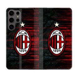 Housse Cuir Portefeuille Pour Samsung Galaxy S25 Foot Milan AC