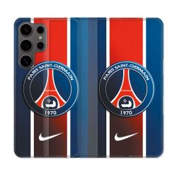 Housse Cuir Portefeuille Pour Samsung Galaxy S25 Foot PSG 1970