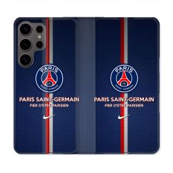 Housse Cuir Portefeuille Pour Samsung Galaxy S25 Foot PSG Fier