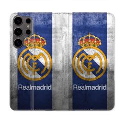 Housse Cuir Portefeuille Pour Samsung Galaxy S25 Foot Real Madrid