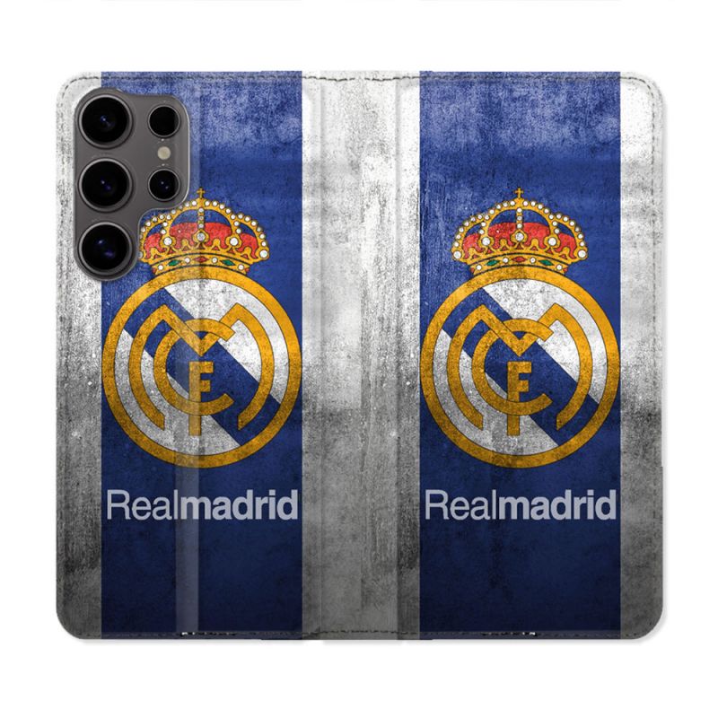 Housse Cuir Portefeuille Pour Samsung Galaxy S25 Foot Real Madrid
