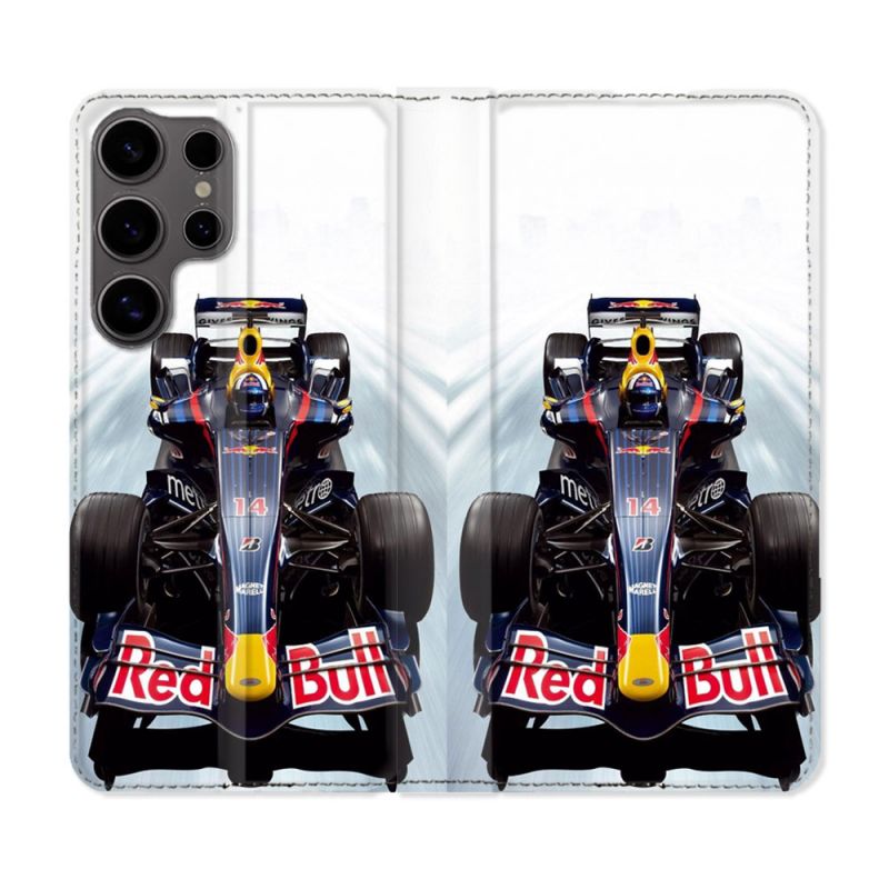 Housse Cuir Portefeuille Pour Samsung Galaxy S25 Formule 1 F1 Red Bull