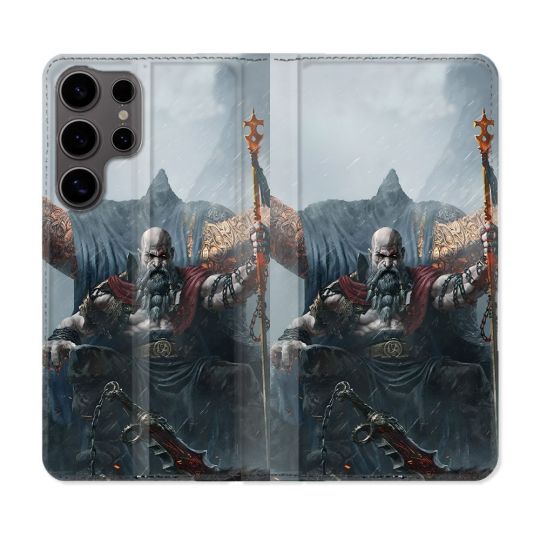 Housse Cuir Portefeuille Pour Samsung Galaxy S25 Gof Of War