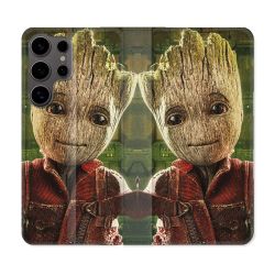 Housse Cuir Portefeuille Pour Samsung Galaxy S25 Groot Vert