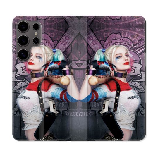 Housse Cuir Portefeuille Pour Samsung Galaxy S25 Harley Quinn Batte