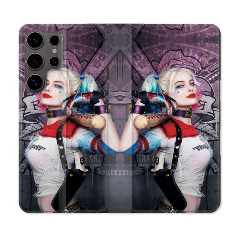 Housse Cuir Portefeuille Pour Samsung Galaxy S25 Harley Quinn Batte